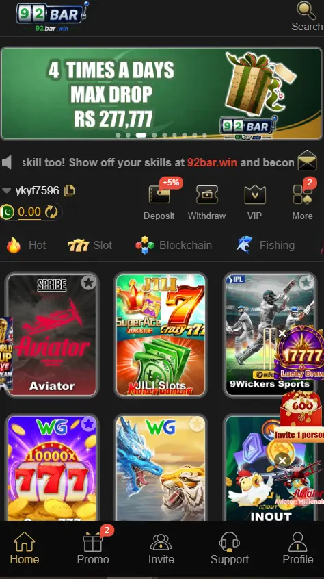 92Bar Game Login