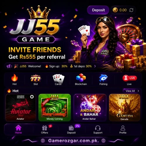 JJ55 Game Homepage Interface