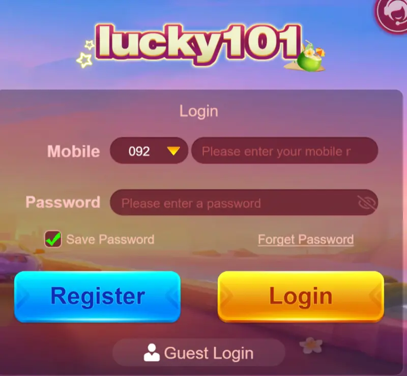 Lucky 101 Game Registration Page