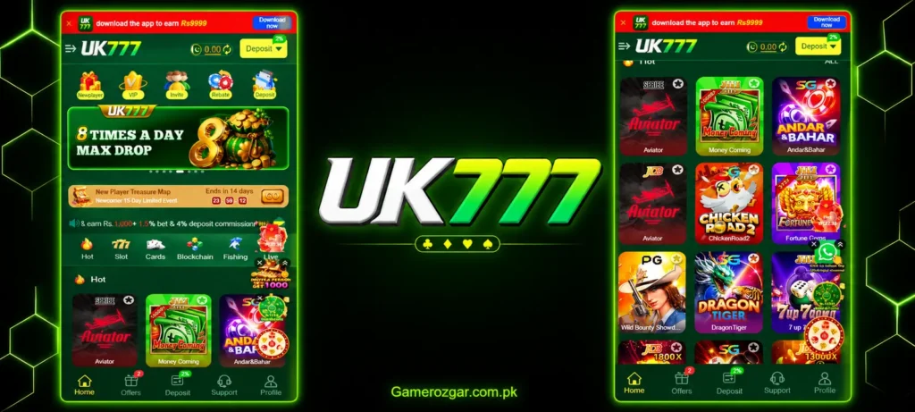 UK777 Game Download APK - Pakistan's Latest Top Earning App