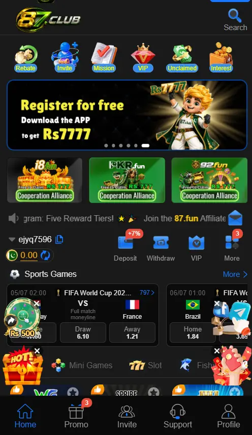 87 Club Game Login